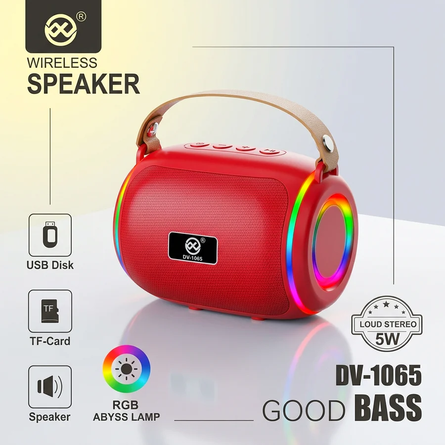 download_82_ab66146a-775c-4542-b5f4-b9fb3377b277 Portable Good Bass Wireless BT Speaker DV-1065 | Loud Stereo 5W RGB Speaker | Ultra Tech Gadget World BD - Image 3