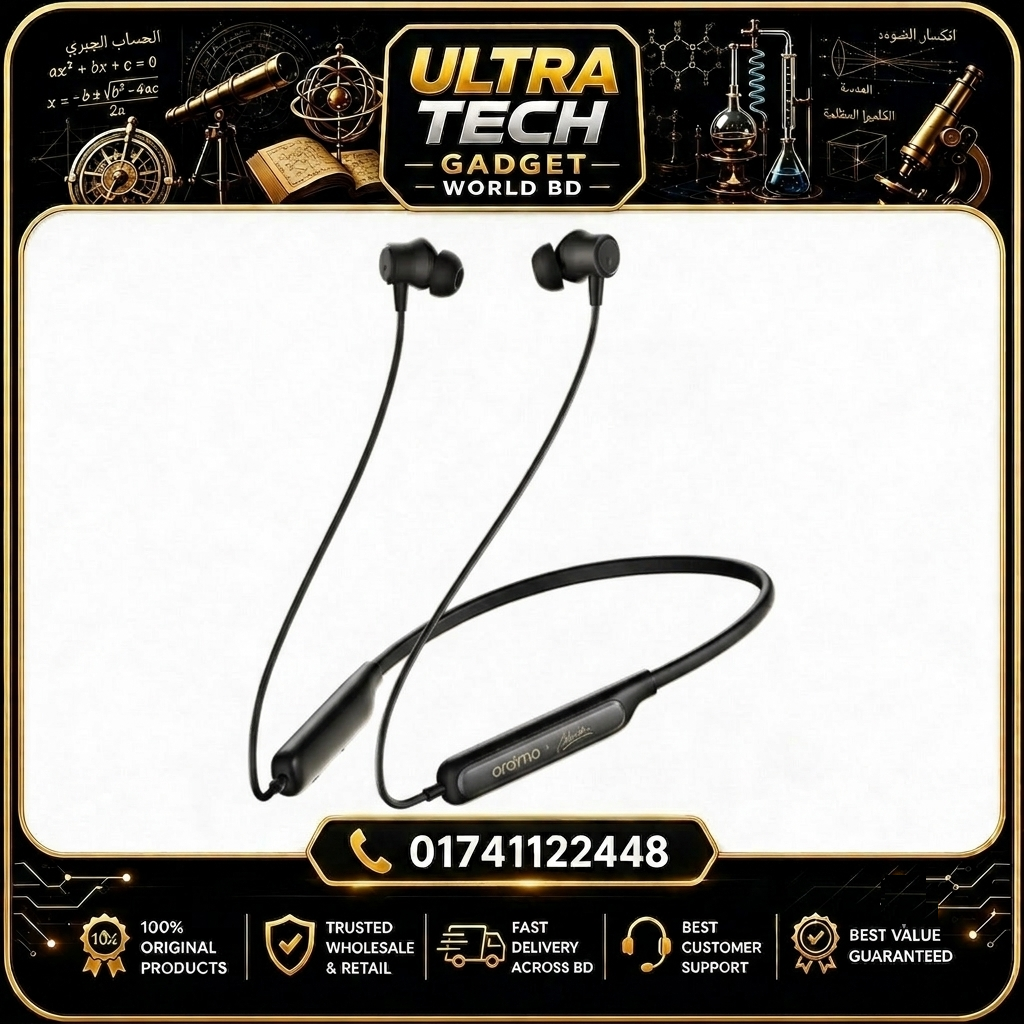 oraimo necklace 5 tahsan tuned noise cancellation wireless headphone – oeb 611 anc deep bass neckband bangladesh